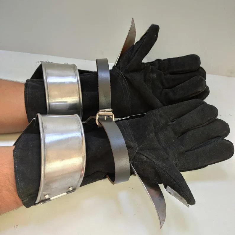 Medieval Warrior Steel Gothic Knight Style Warrior Functional Gloves & Gauntlets - collectiblegiftitems