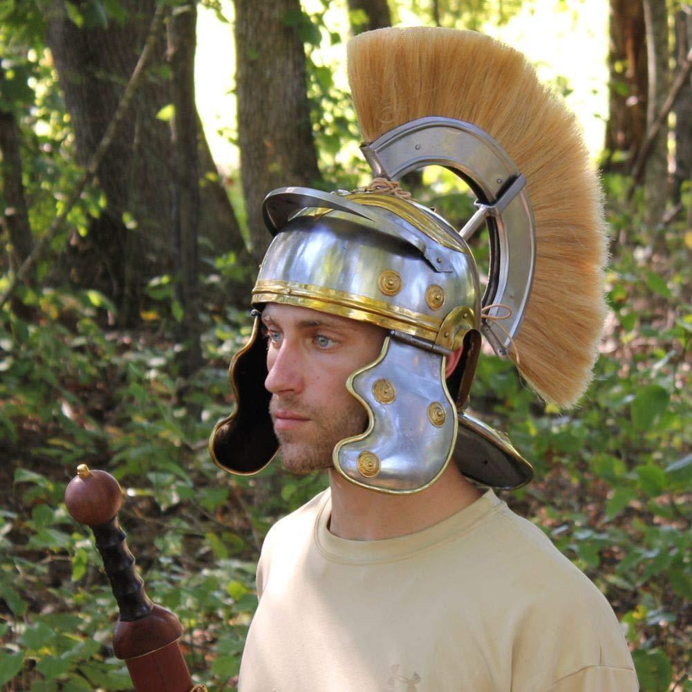 Imperial Roman Centurion Helmet with Blonde Plume - collectiblegiftitems