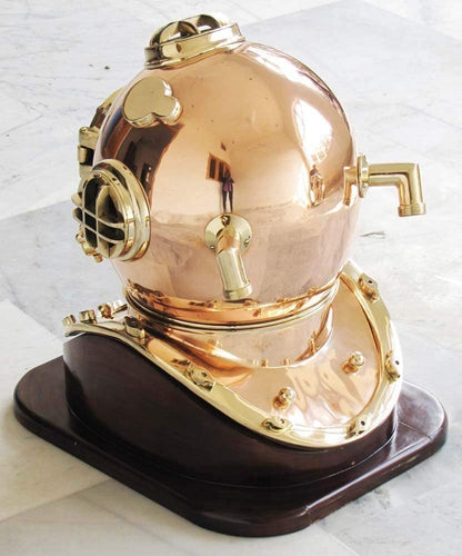 Scuba Decorative Divers Diving Helmet Vintage SCA Relica US Navy Mark V Copper And Brass 18 inches