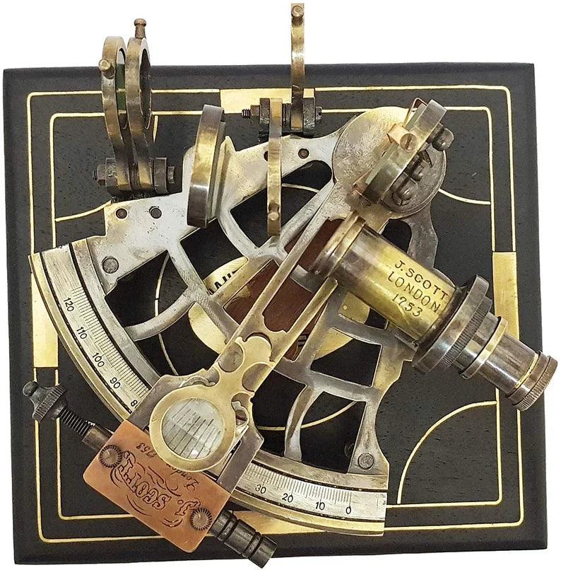 Nautical Sextant Large Brass Navigation Instrument Sextant - collectiblegiftitems