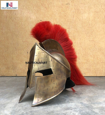 Mittelalterliche Rüstung Spartanische Muskelrüstung Brustpanzer 300 Filmrüstung Helm Rote Pflaume Römische Krieger Kostüm