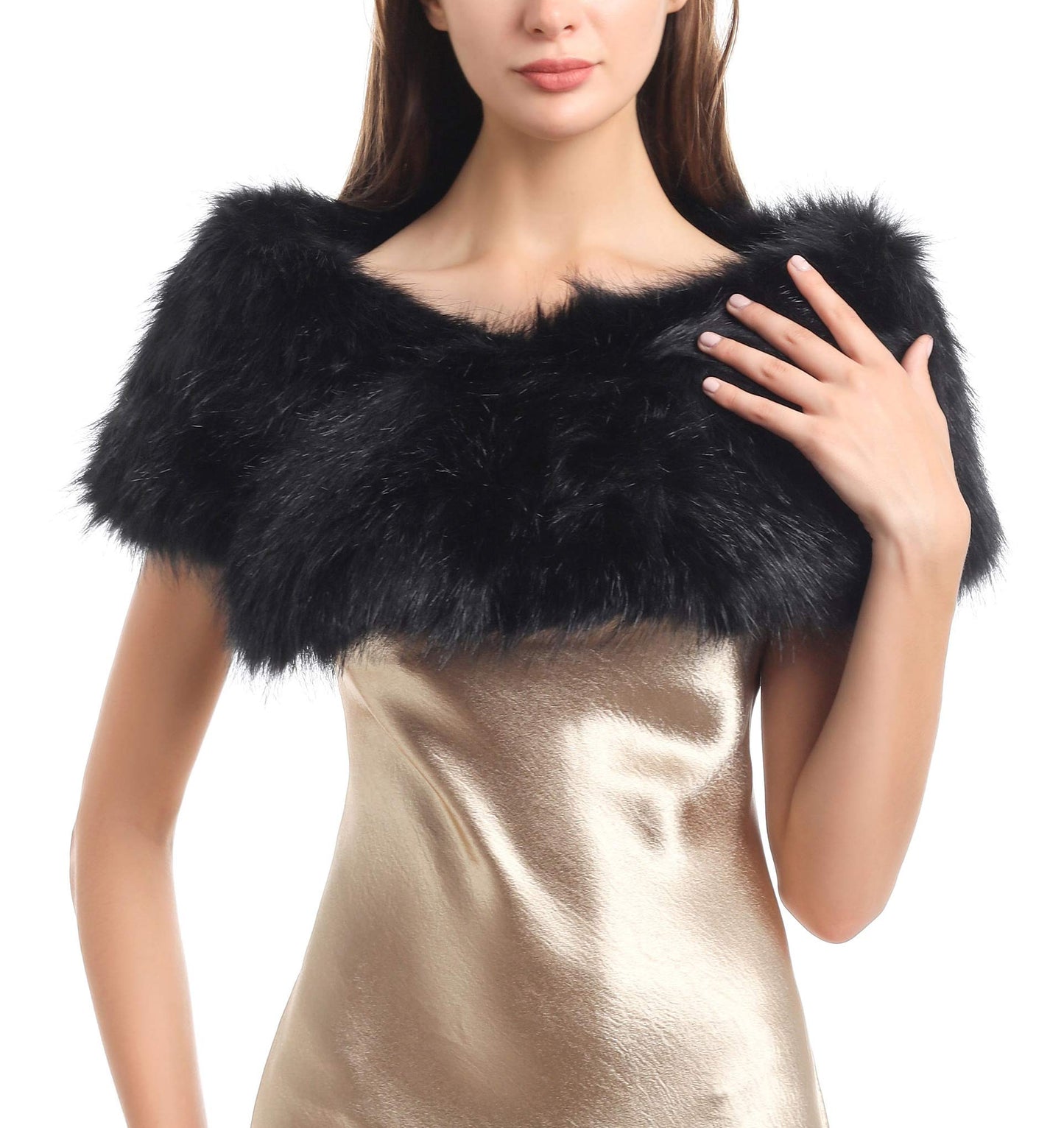Lagertha's - Bufanda con cuello de piel sintética para mujer, color natural, disfraz