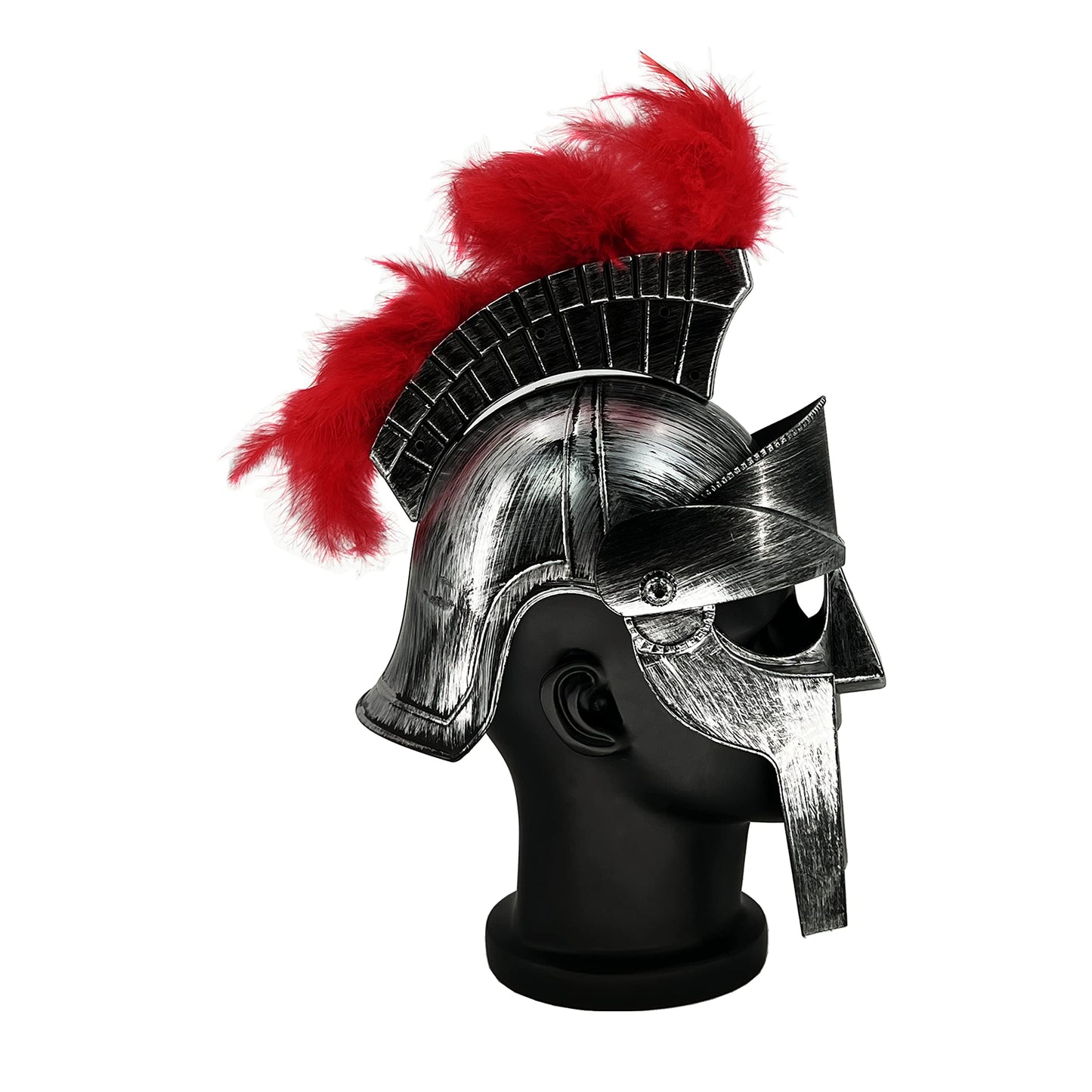 Accesorio de disfraz de casco de gladiador espartano romano antiguo para juego de batalla Halloween Cosplay LARP borla roja