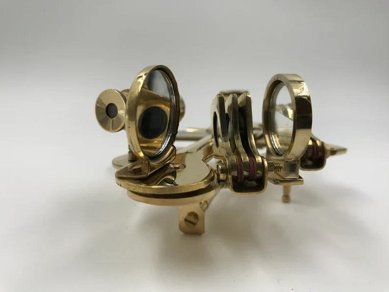 Nautical Brass 5" Sextant With Beautiful Designer Wooden Box