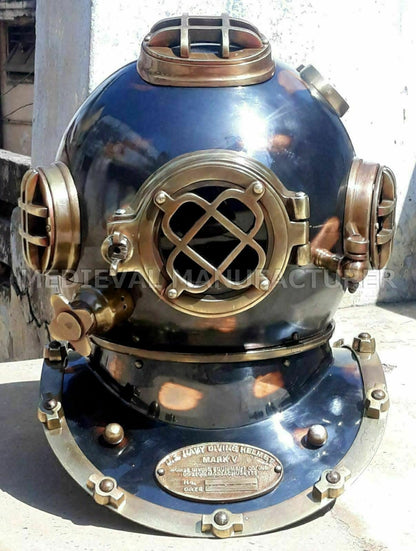 Diving Helmet vintage BOSTON MARK V U.S Navy Deep Sea Divers