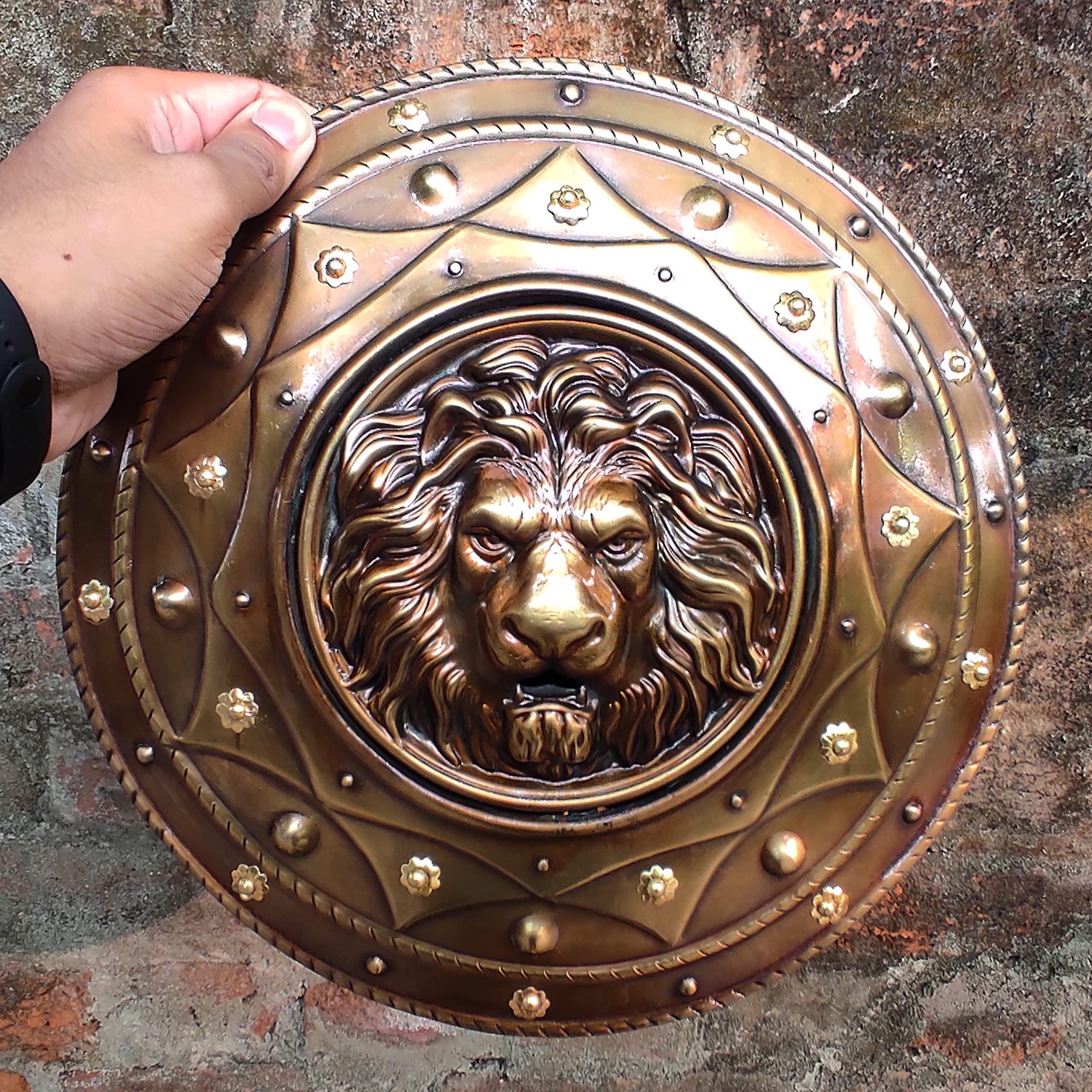 Lion Face Round Iron Shield for Kids, 12"