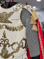 White Medieval Roman Muscle Cuirass Armor Knight Breastplate Larp Armor - collectiblegiftitems