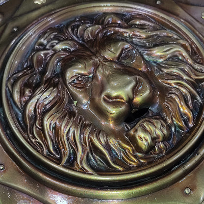 Medieval Warrior Royal Lion Stamped Circular Shield Face,  22