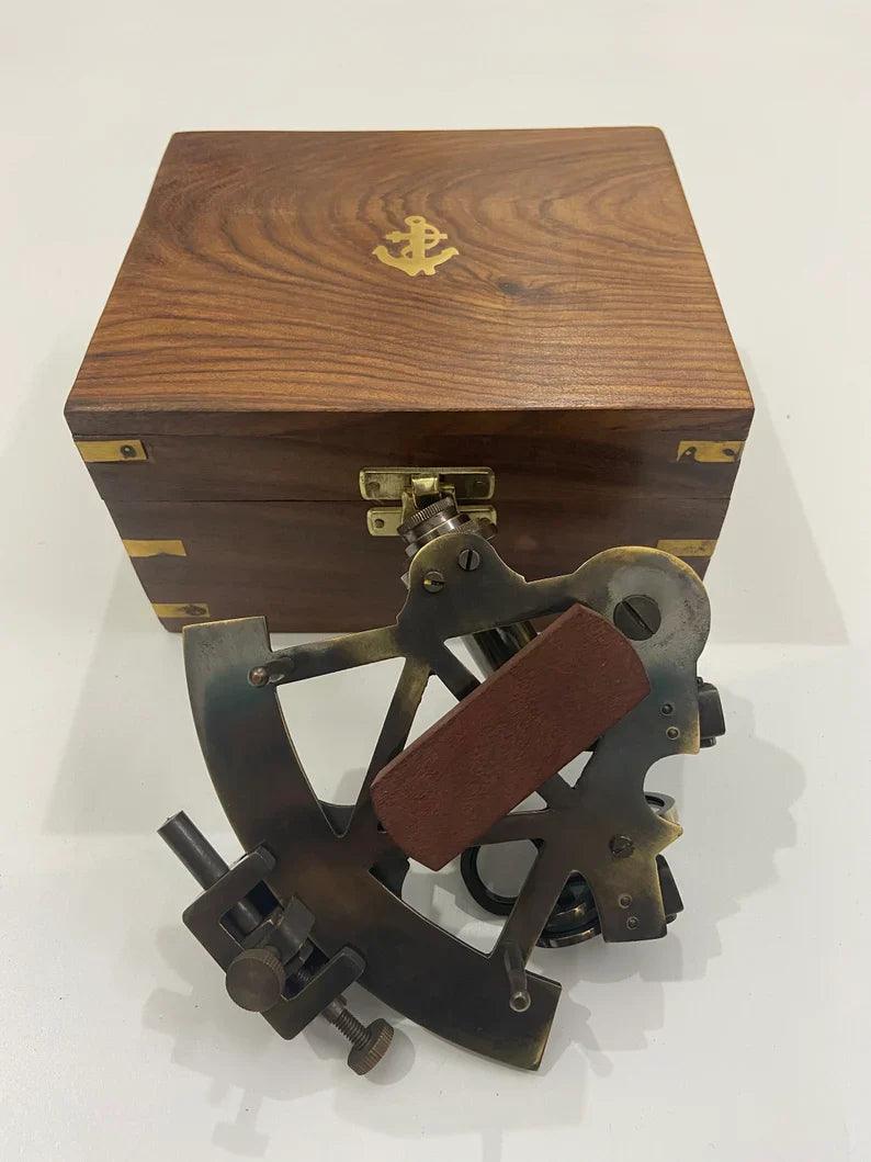 Nautical Solid Brass Kelvin N Huges Working Navigational Sextant - collectiblegiftitems