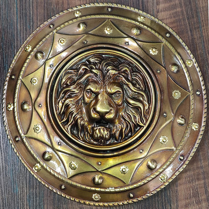 Lion Face Round Iron Shield for Kids, 12"