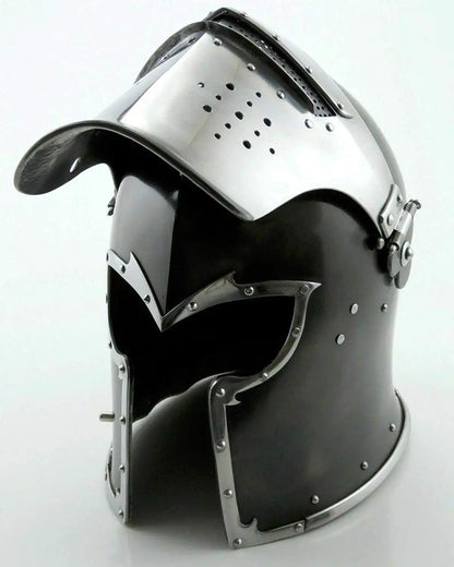 Casco de armadura medieval Barbuta negro
