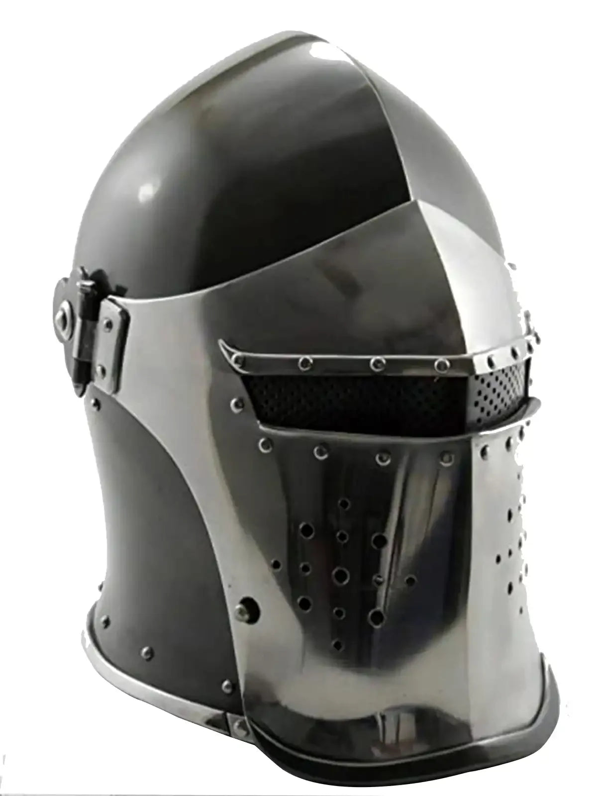 Casco de armadura medieval Barbuta negro