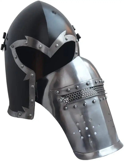 Barbuta Black Medieval Armor Helmet