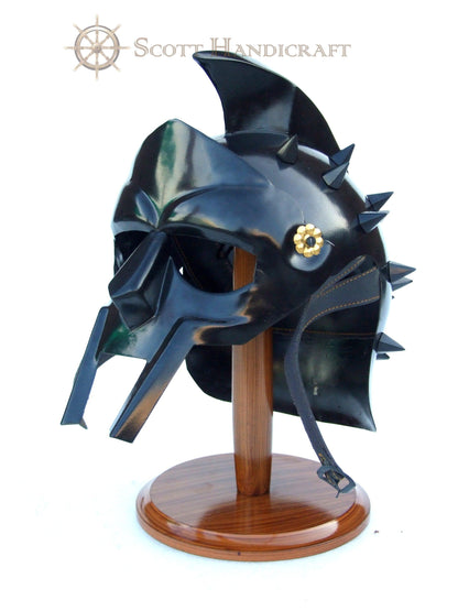 Roman Gladiator Maximus Helmet - Black - collectiblegiftitems