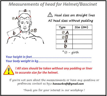 Armadura de casco para buhurt Bascinet con doble visera