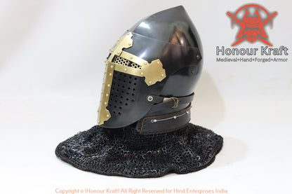 casco de armadura buhurt ROA con barras de parrilla para los ojos