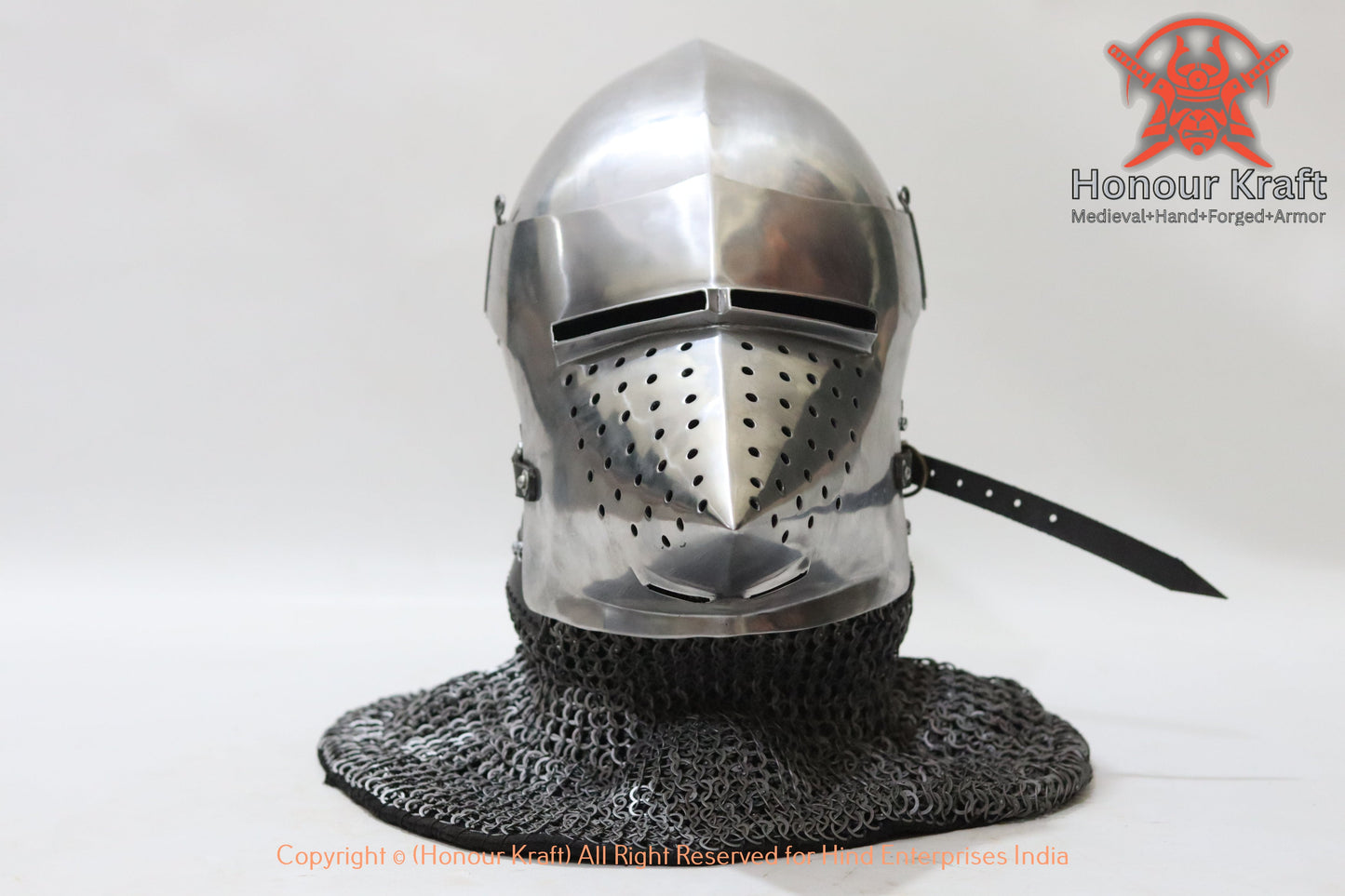 Houndskull Bascinet para casco de combate buhurt