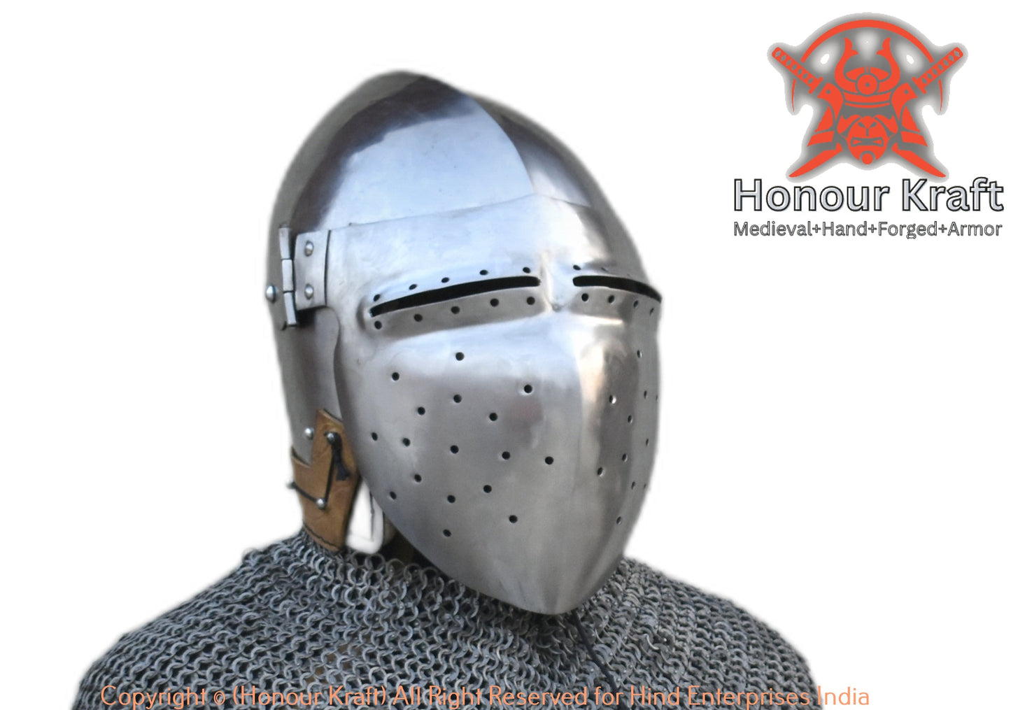 German bascinet historical helmet armour for hard buhurt fighting