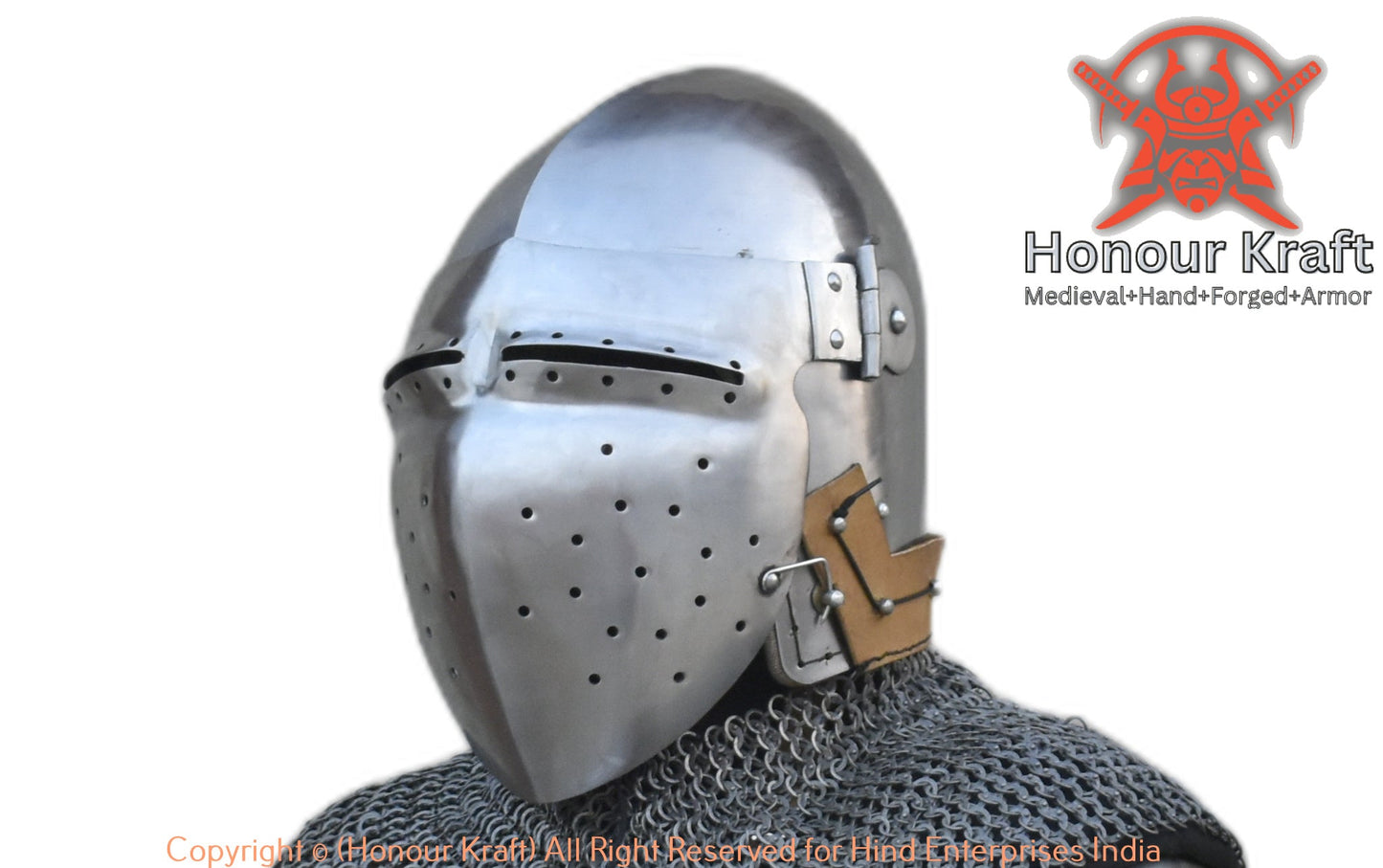 German bascinet historical helmet armour for hard buhurt fighting