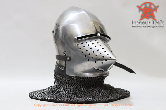 Houndskull Bascinet for buhurt combat helmet