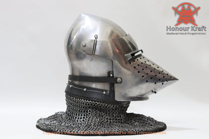 Houndskull Bascinet para casco de combate buhurt