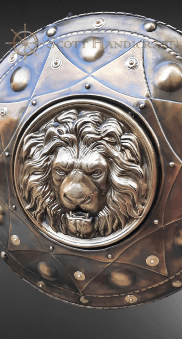 Lion Head Warrior Shield - collectiblegiftitems