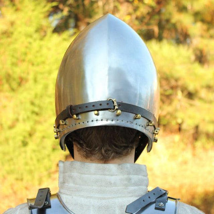 Medieval Bascinet Klappvisor Helmet - collectiblegiftitems