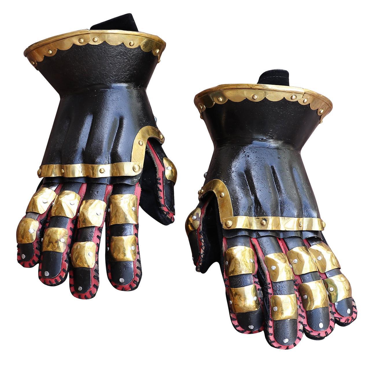 The Cursed Black Knight Functional Medieval Armor Gauntlets - collectiblegiftitems