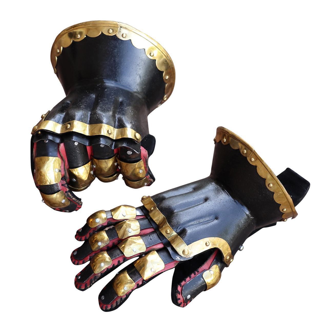 The Cursed Black Knight Functional Medieval Armor Gauntlets - collectiblegiftitems