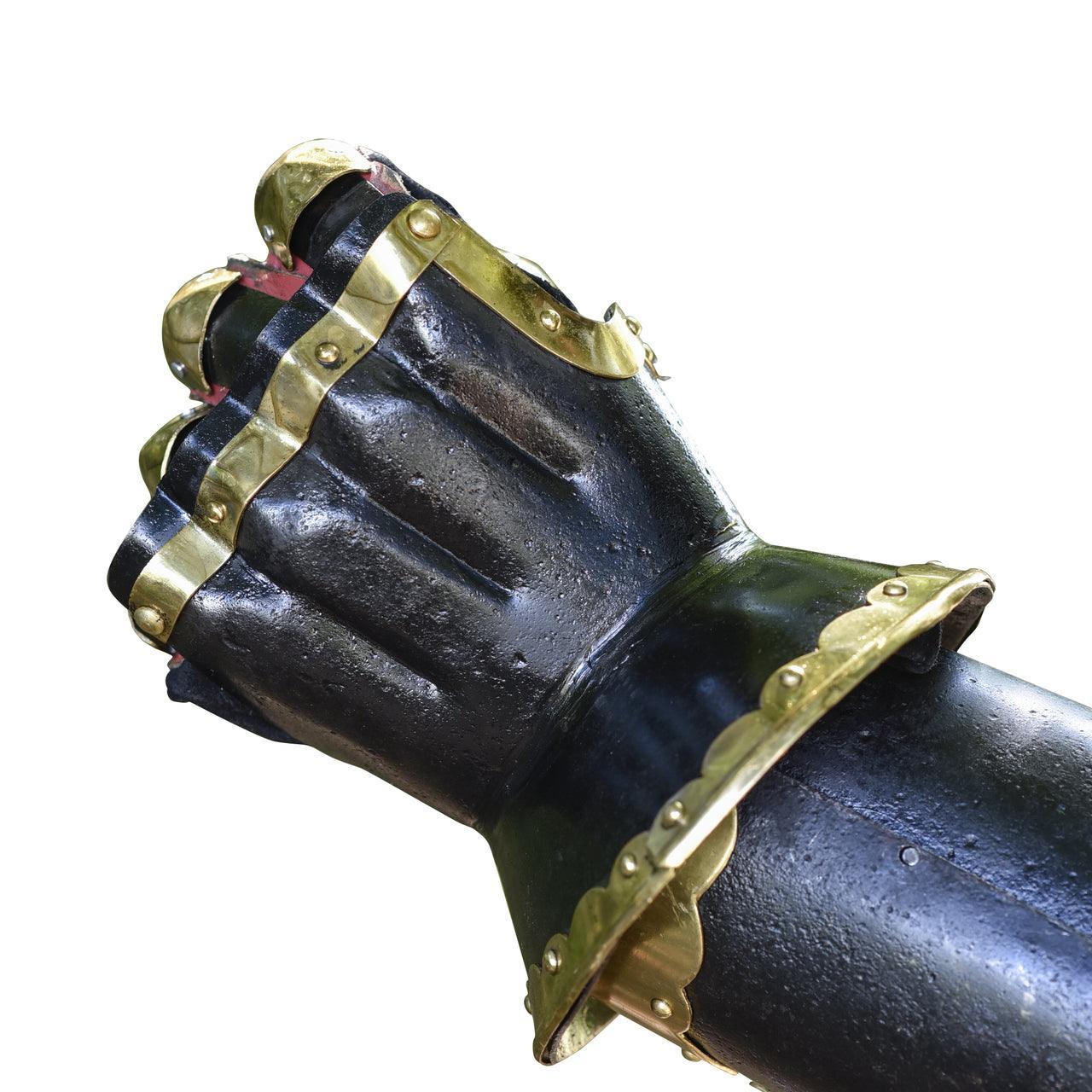 The Cursed Black Knight Functional Medieval Armor Gauntlets - collectiblegiftitems