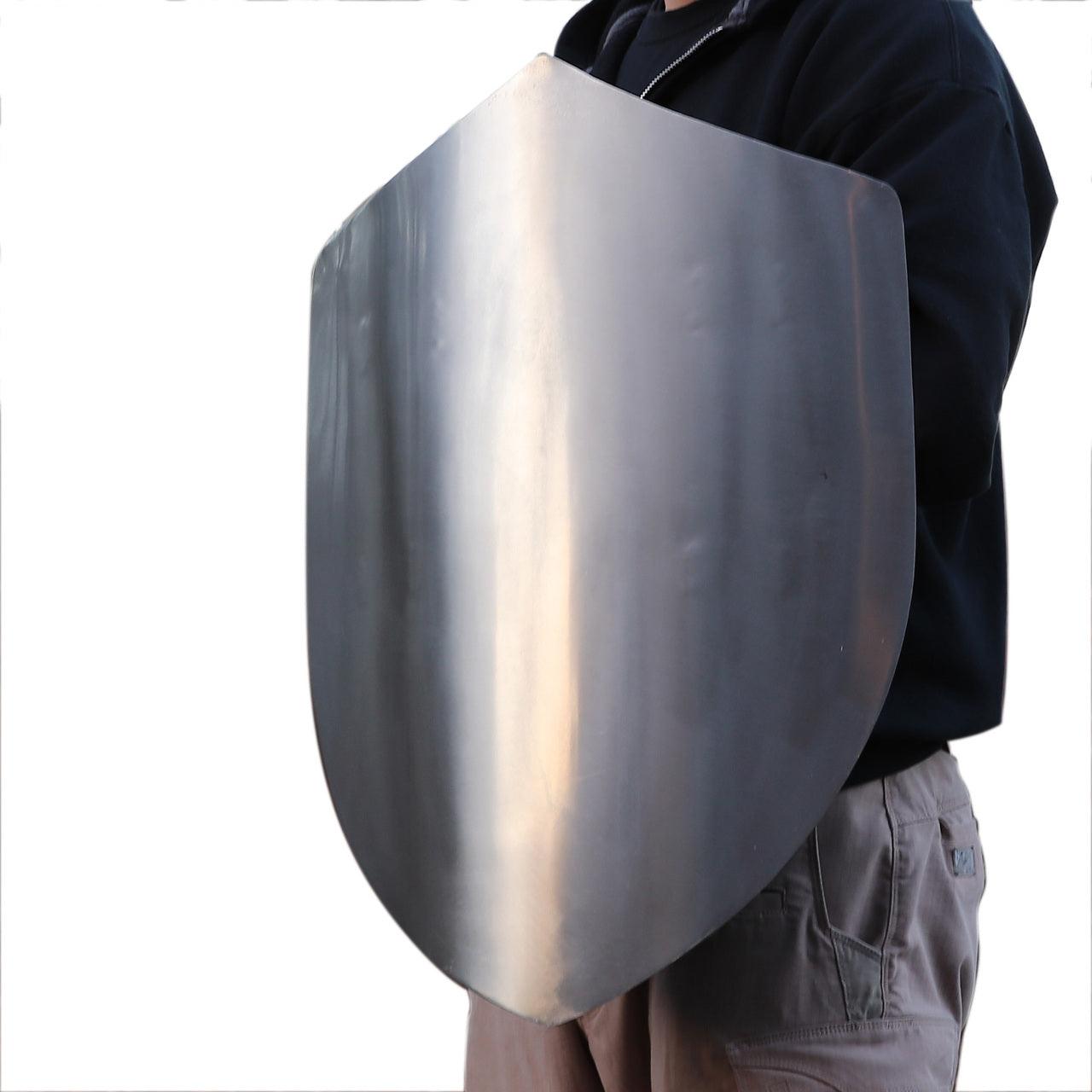 14th Century Four Point Functional Polished Steel Medieval Battle Shield