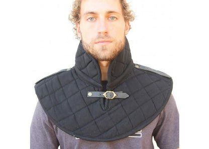 Cotton Armor Padding Collar Medieval Garment Black - collectiblegiftitems