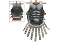 Muscular Blackened Greek Heroic Steel Cuirass - collectiblegiftitems