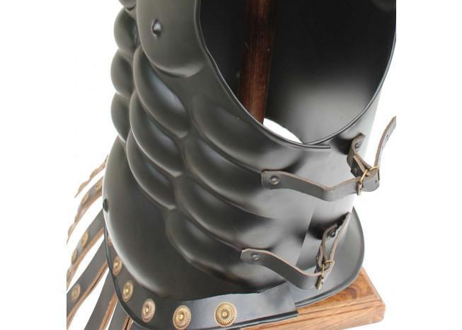 Muscular Blackened Greek Heroic Steel Cuirass - collectiblegiftitems