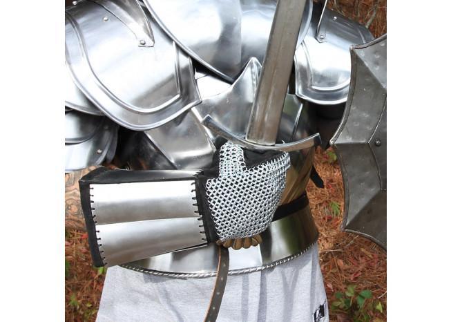 Medieval Holy Land and Defender Chainmail Gauntlets with Plates - collectiblegiftitems