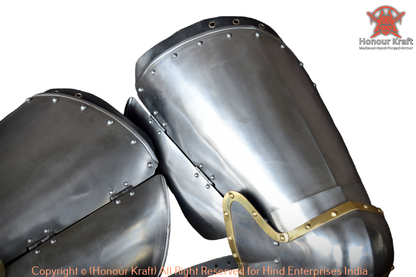 Steel legs armor medieval 14th century Italian Thai armor pair for Hard combat Buhurt HMB Armored