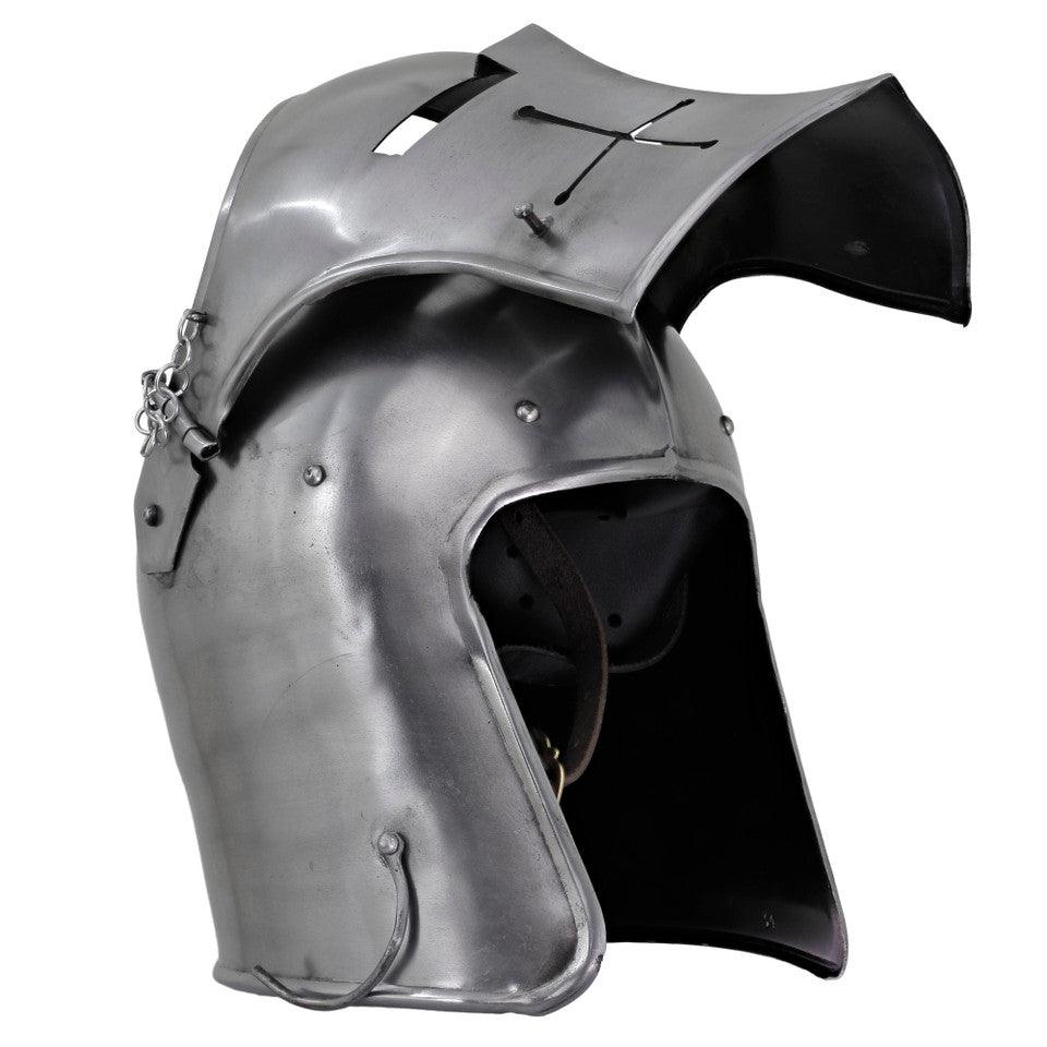 Medieval Marvel Italian Inspired Visored Barbuta Helmet - collectiblegiftitems