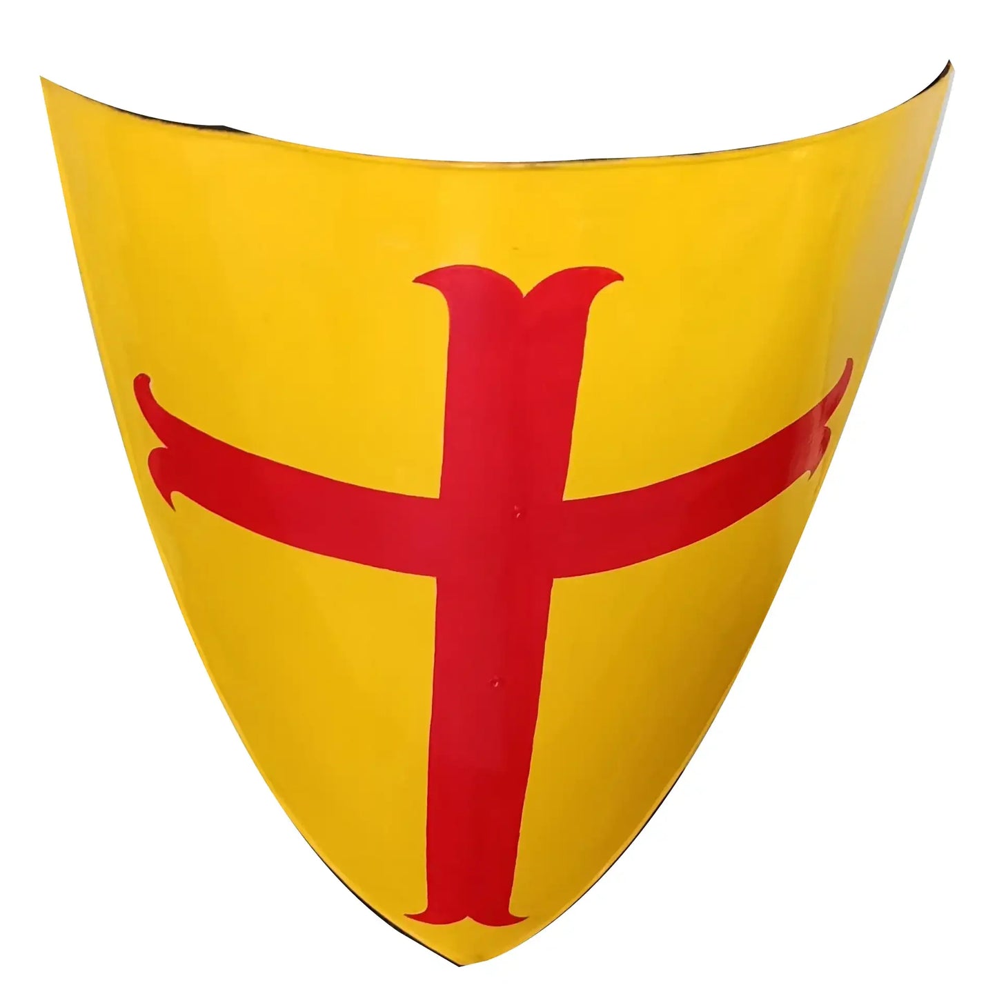 Escudo de caballero templario amarillo cruzado de la Cruz Roja medieval 