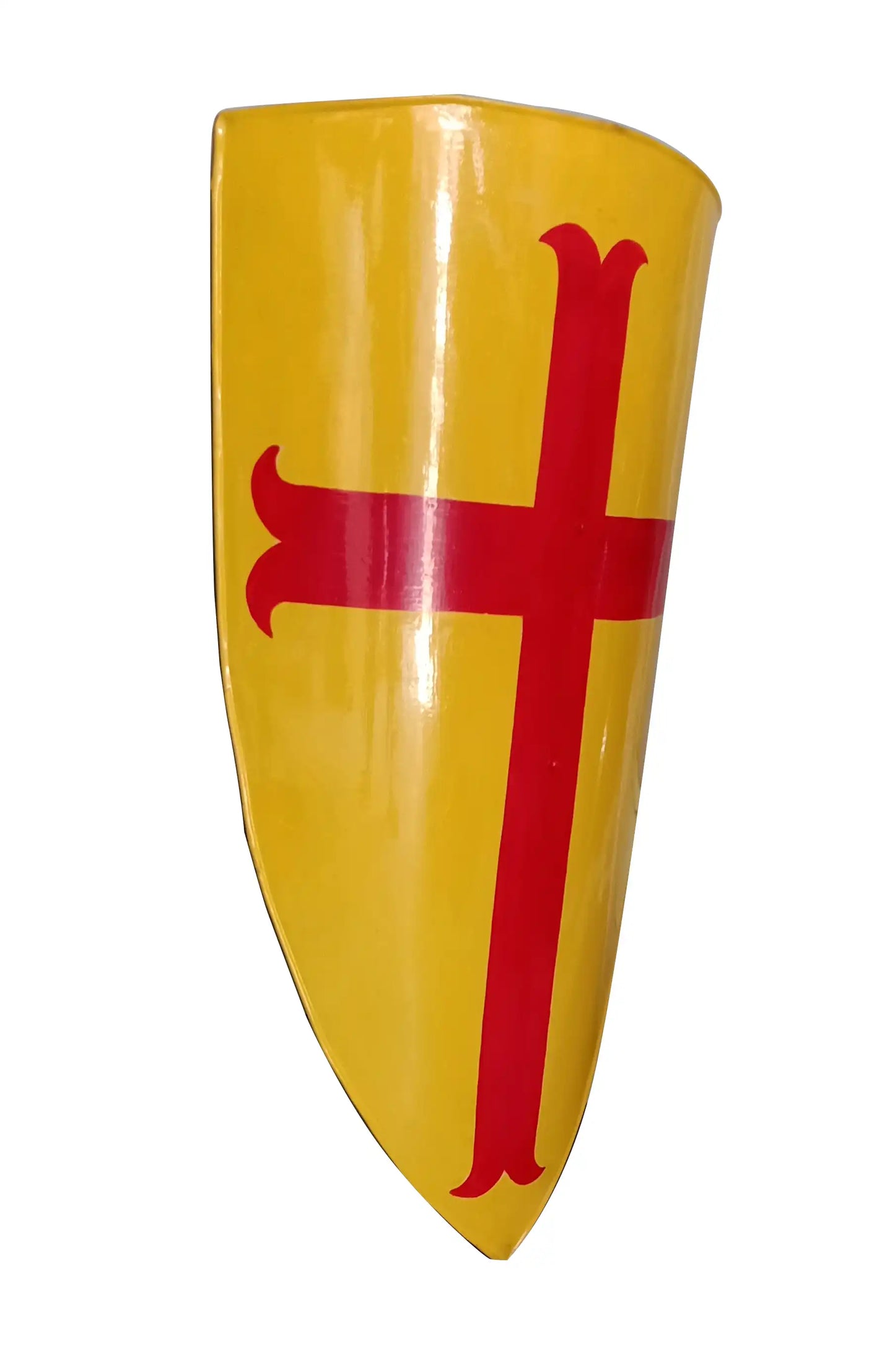 Escudo de caballero templario amarillo cruzado de la Cruz Roja medieval 