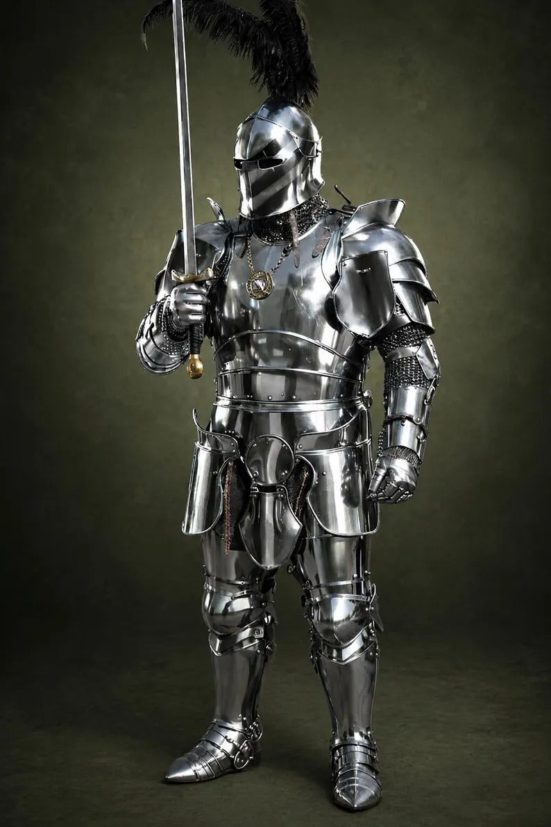 Full Body Barbuta Armor Medieval Knight Costume Handcrafted Battle-Ready Armor for LARP, Historical Reenactment & Collectors