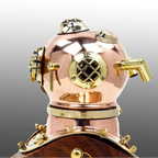 Diving Helmet with Wooden Base DH06 - collectiblegiftitems