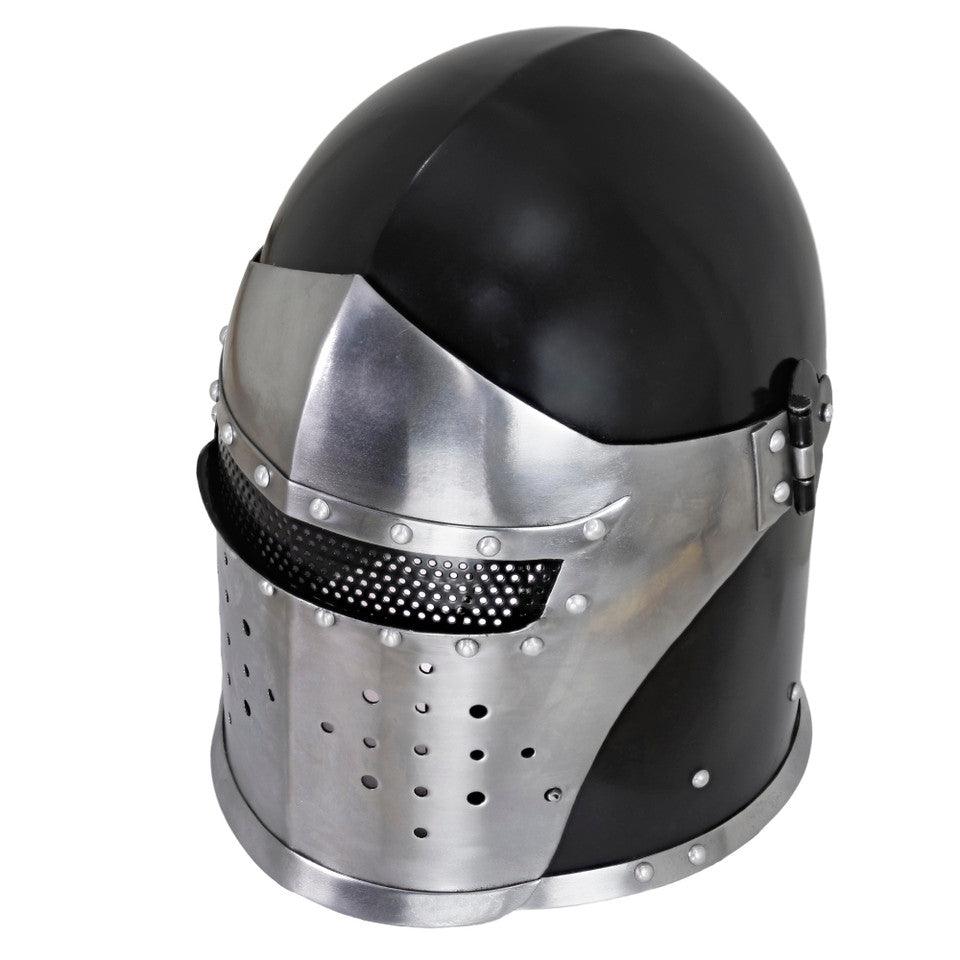 Siege Sentinel Dual Tone Visored Barbuta Helmet - collectiblegiftitems