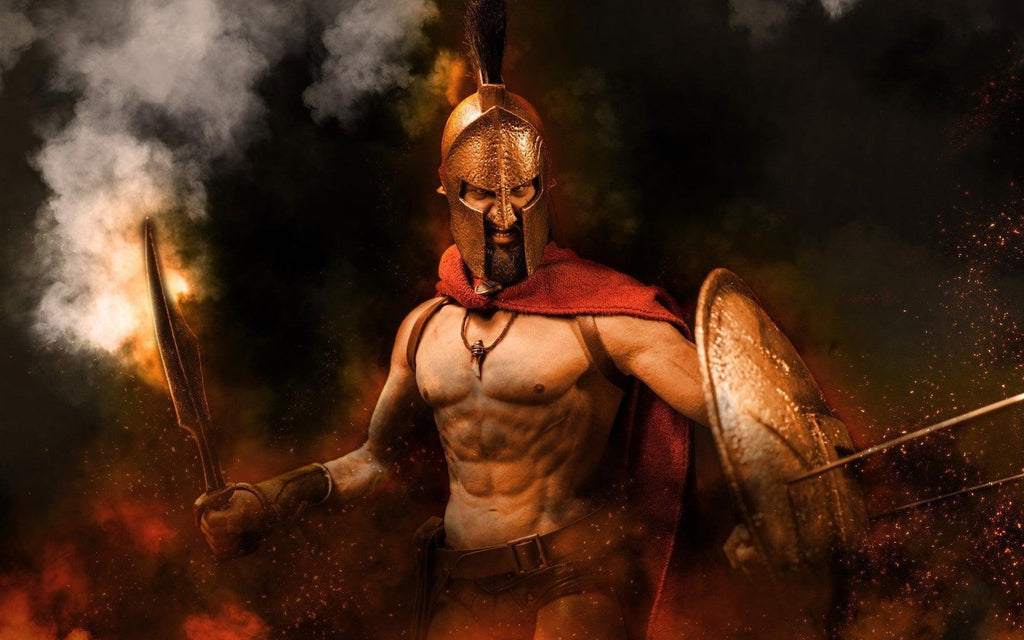 Spartan Shield 24" ~ King Leonidas 18 Gauge Steel, Antique Finish Shield