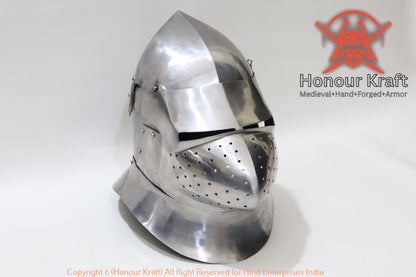 Gran armadura de casco Bascinet para SCA buhurt