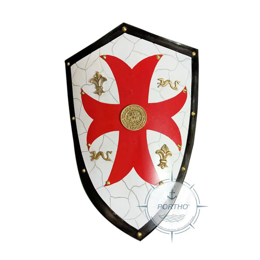 Caballero Templario Escudo Cruzado Real Escudo de Combate de Caballería Pesada de la Cruz Roja