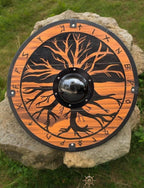 Tree of Life Battle Worn Shield from Viking Norse Mythology - Handcrafted - collectiblegiftitems