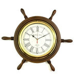 Nautical Wooden Ship Wheel Wall Clock ACP02 - collectiblegiftitems