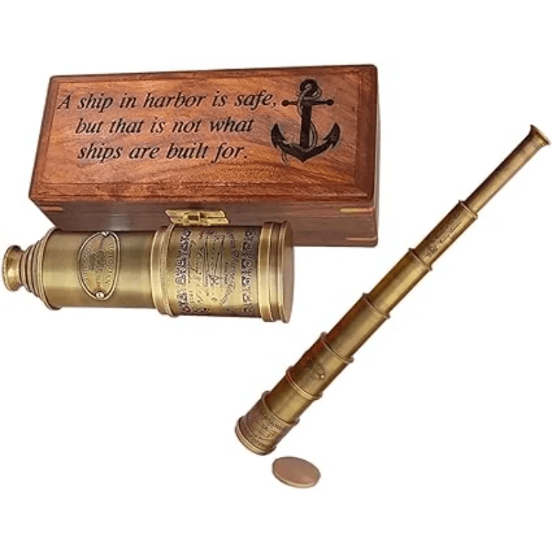 Victoria Antique Brass Telescope BT019 - collectiblegiftitems