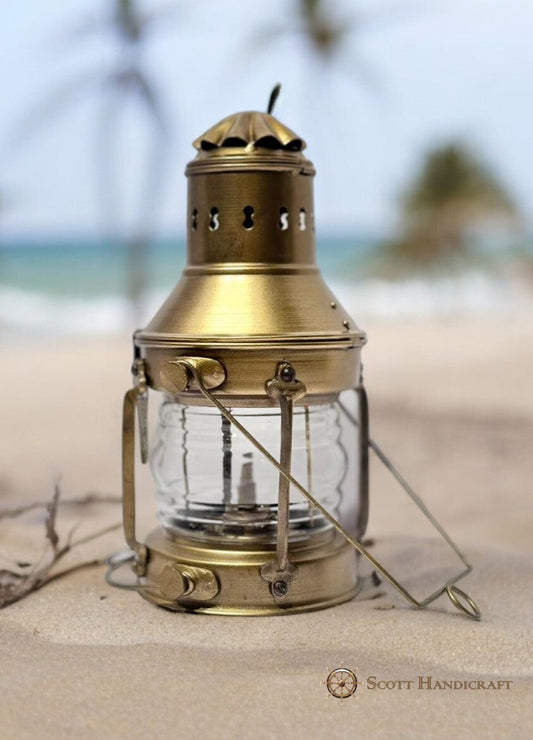 Lámpara de farol de barco náutico con acabado antiguo, encanto marítimo para su hogar o barco