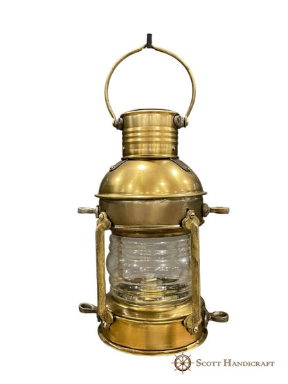 Antique Finish Nautical Ship Lantern Lamp, Maritime Charm for Your Home or Boat